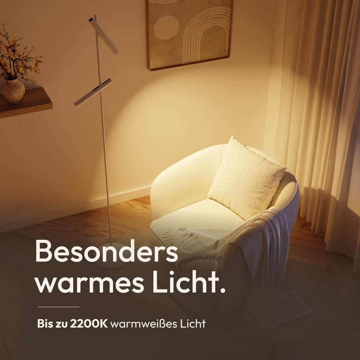 Nolo Stehleuchte – besonders warmes Licht bis 2200 K