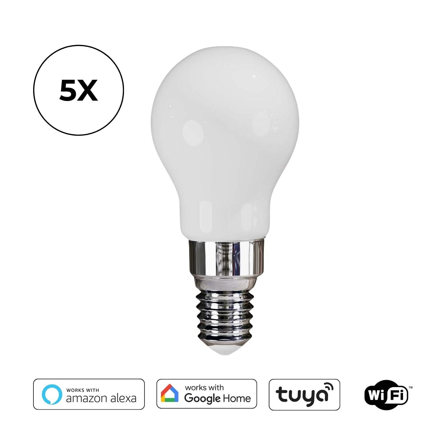 Set van 5: E14 Smart Home RGB + CCT LED-lampen